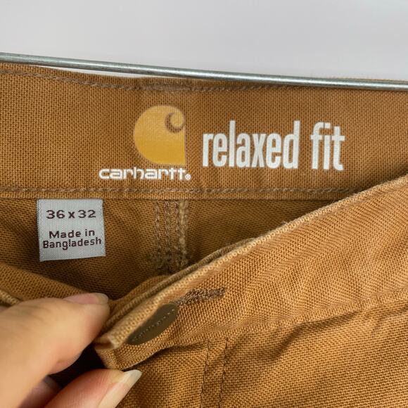 Carhartt Relaxed Fit Tan Canvas Workwear Utility Pant Jeans size 36X32 - Picture 10 of 16